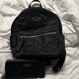 Kate Spade Black Backpack and Wallet Combo